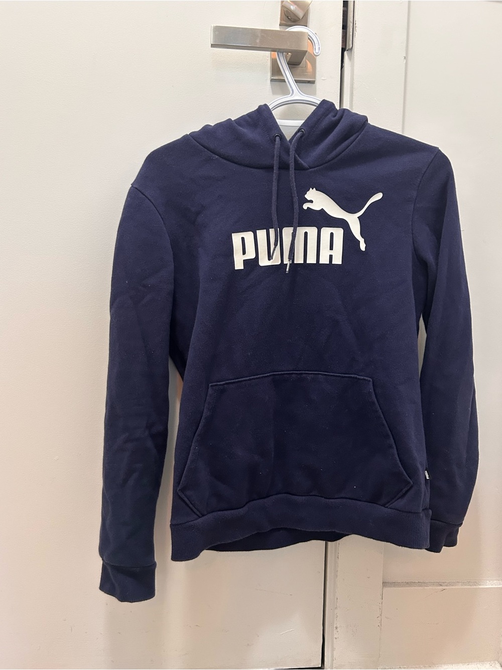 Puma Navy Crewneck Hoodie with White Logo